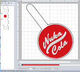 ITH Digital Embroidery Pattern for Nuka Cola Snap Tab / Key Chain, 4X4 Hoop