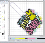 ITH Digital Embroidery Pattern for Oh for Peep Sake Snap Tab / Keychain, 4X4 Hoop