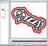 ITH Digital Embroidery Pattern for Ozzy Patch, 4X4 Hoop