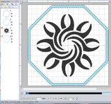 ITH Digital Embroidery Pattern for Pincher Swirl Coaster, 4X4 Hoop