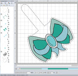ITH Digital Embroidery Pattern for Princess Bow Jasmine Snap Tab / Keychain, 4X4 Hoop