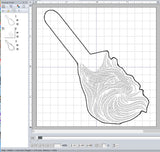 ITH Digital Embroidery Pattern for Profile Cat Snap Tab / Keychain, 4X4 Hoop