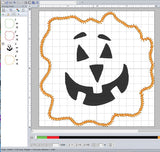 Halloween Faces Coaster set of 6 ITH Digital Embroidery Pattern, 4X4 Hoop
