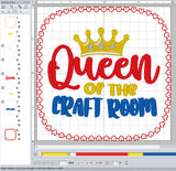 ITH Digital Embroidery Pattern for Queen of The Craft Room Coaster,  4X4 Hoop
