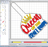 ITH Digital Embroidery Pattern for Queen of The Craft Room Snap Tab / Keychain, 4X4 Hoop