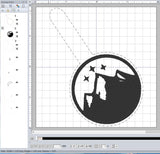 ITH Digital Embroidery Pattern for Ramiel Snap Tab / Key Chain, 4X4 Hoop