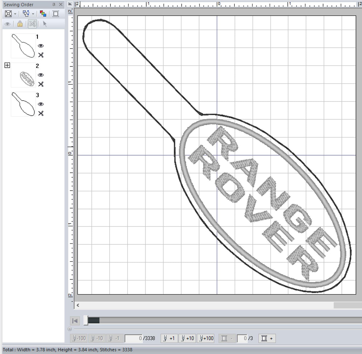ITH Digital Embroidery Pattern for Range Rover Snap Tab / Keychain, 4X ...