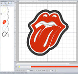 ITH Digital Embroidery Pattern for Rolling Stones Patch, 4X4 Hoop