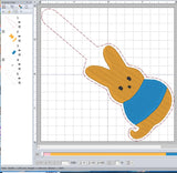 ITH Digital Embroidery Pattern for Roo Peep Snap Tab / Keychain, 4X4 Hoop