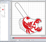 ITH Digital Embroidery Pattern for Scorpio Zodiac Snap Tab / Key Chain, 4X4 Hoop