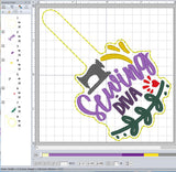 ITH Digital Embroidery Pattern for Sewing Diva Machine Snap Tab / Keychain, 4X4 Hoop