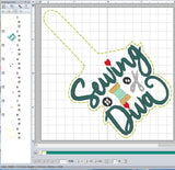 ITH Digital Embroidery Pattern for Sewing Diva Spool Snap Tab / Keychain, 4X4 Hoop