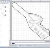 ITH Digital Embroidery Pattern for Shania Twain Snap Tab / Keychain, 4X4 Hoop