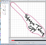 ITH Digital Embroidery Pattern for Shania Twain UP! Snap Tab / Keychain, 4X4 Hoop