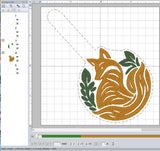 ITH Digital Embroidery Pattern for Simple Fox Snap Tab / Keychain, 4X4 Hoop
