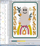 ITH Digital Embroidery Pattern for Spooky Season 5X7 Sign, 5X7 Hoop