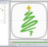 ITH Digital Embroidery Pattern for Squiggle Tree Coaster, 4X4 Hoop