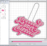 ITH Digital Embroidery Pattern for Stressed But Blessed Snap Tab / Keychain, 4X4 Hoop