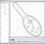 ITH Digital Embroidery Pattern for Subaru Snap Tab / Key Chain, 4X4 Hoop