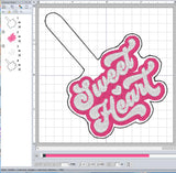 ITH Digital Embroidery Pattern for Sweet Heart Snap Tab / Keychain, 4X4 Hoop