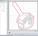 ITH Digital Embroidery Pattern for Swig Snap Tab / Keychain, 4X4 Hoop