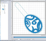 ITH Digital Embroidery Pattern for Swirl Psych Egg II Snap Tab  / Key Chain, 4X4 Hoop