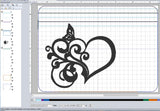 ITH Digital Embroidery Pattern for Swirl Love 5X7 Lined Zipper Bag, 5X7 Hoop
