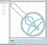 ITH Digital Embroidery Pattern for TOH Ice Glyph Snap Tab / Keychain, 4X4 Hoop