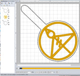 ITH Digital Embroidery Pattern for TOH Light Glyph Snap Tab / Keychain. 4X4 Hoop