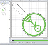 ITH Digital Embroidery Pattern for TOH Plant Glyph Snap Tab / Keychain, 4X4 Hoop