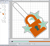 ITH Digital Embroidery Pattern for T Swift New Snap Tab / Keychain, 4X4 Hoop