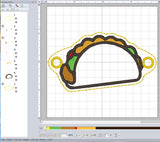 ITH Digital Embroidery Pattern for Taco Hair Bun Holder, 4X4 Hoop