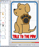 ITH Digital Embroidery Pattern for Talk To The Paw 5X7 Sign, 5X7 Hoop