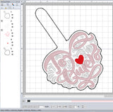 ITH Digital Embroidery Pattern for Te Quiero Heart Snap Tab ? Keychain. 4X4 Hoop