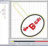 ITH Digital Embroidery Pattern for The B-52's Snap Tab / Keychain, 4X4 Hoop