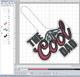 ITH Digital Embroidery Pattern for The Cool Dad Snap Tab / Key Chain, 4X4 Hoop