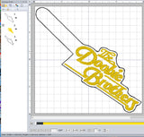 ITH Digital Embroidery Pattern for The Doobie Bros Snap Tab / Keychain, 4X4 Hoop