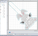 ITH Digital Embroidery Pattern for The Happy Easter Bunny Snap Tab / Keychain, 4X4 Hoop