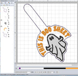 ITH Digital Embroidery Pattern for This is Boo Sheet Snap Tab / Keychain, 4X4 Hoop