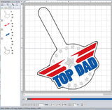 ITH Digital Embroidery Pattern for Top DAD Snap Tab / Keychain, 4X4 Hoop