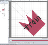 ITH Digital Embroidery Pattern for Train Snap Tab / Keychain, 4X4 Hoop