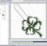 ITH Digital Embroidery Pattern for Tribal Clover Shadowed Snap Tab / Keychain, 4X4 Hoop