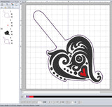 ITH Digital Embroidery Pattern for Tribal Heart 3 Snap Tab / Keychain, 4X4 Hoop