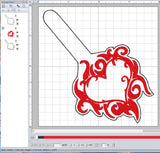 ITH Digital Embroidery Pattern for Tribal Heart Snap Tab / Keychain, 4X4 Hoop