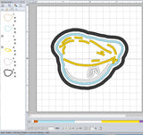 ITH Digital Embroidery Pattern for Turbonegro Patch 2 7/8" X 2 3/8", 4X4 Hoop