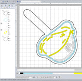 ITH Digital Embroidery Pattern for Turbonegro Snap Tab / Keychain, 4X4 Hoop