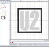 ITH Digital Embroidery Pattern for U2 Patch, 4X4 Hoop