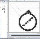 ITH Digital Embroidery Pattern for Volvo New Snap Tab / Keychain, 4X4 Hoop
