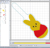 ITH Digital Embroidery Pattern for W. Pooh Peep Snap Tab / Keychain, 4X4 Hoop