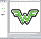 ITH Digital Embroidery Pattern for Weezer Patch, 4X4 Hoop
